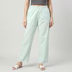 Women's Mint Green Regular Fit Printed Palazzos, Light Green, small