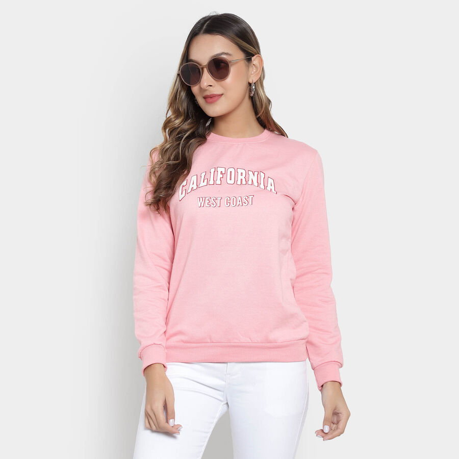 Round Neck Sweatshirt, Pink, large image number null