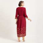 Solid 3/4Th Sleeves Kurta, Red, small image number null