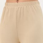 Women's Light Beige Relaxed Fit Ribbed Harem Pants, गहरा पीला, small