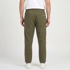Men's Olive Green Slim Fit Drawstring Chino Trousers, Olive, small