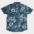 Boys Navy Blue Button-Down Casual Shirt, Navy Blue, small