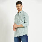 Cotton Printed Casual Shirt, Light Green, small image number null