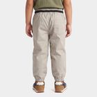 Boys Grey Regular Fit Drawstring Jogger Trousers, हल्का ग्रे, small