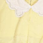 Girls' Bright Yellow Peter Pan Collar Casual T-Shirt, पीला, small image number null