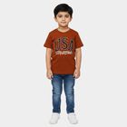 Boys' Half Sleeves T-Shirt, Brown, small