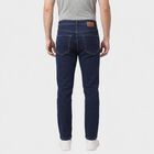 Men's Navy Blue Slim Fit Washed Jeans, गहरा नीला, small
