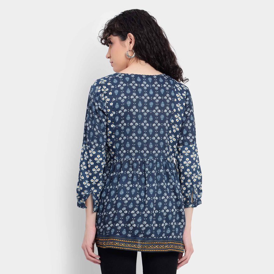 All Over Print Kurti, गहरा नीला, large image number null
