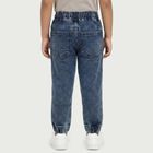 Boys Blue Jogger Fit Washed Jeans, Dark Blue, small