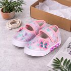 Girls' Pink Velcro Strap Casual Sneakers, गुलाबी, small