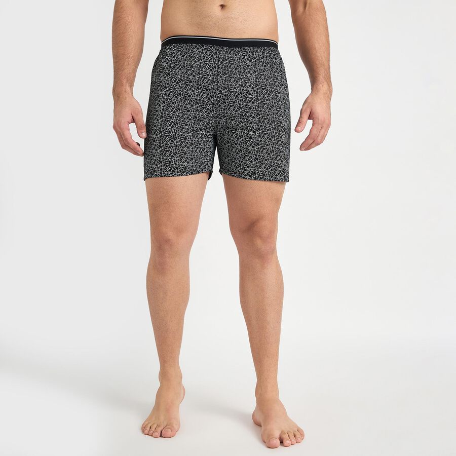 Men's 100% Cotton Boxers , काला, large