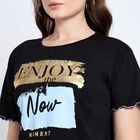 Ladies' 100% Cotton Crop  Top, Black, small image number null