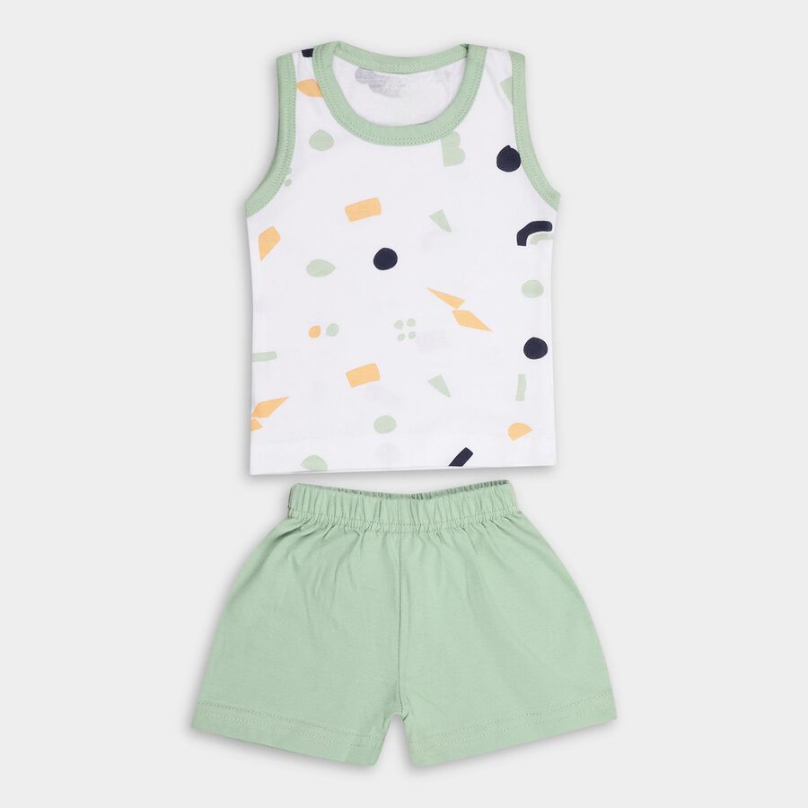 Infant Boys' 100% Cotton Baba Suit, Light Green, large image number null