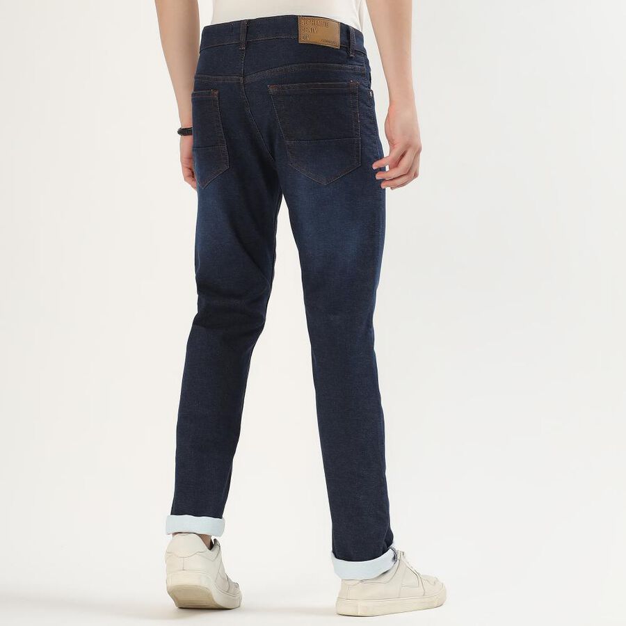 Men's Dark Indigo Blue Straight Fit Classic Jeans, गहरा नीला, large image number null