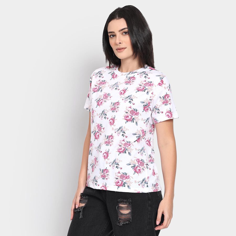 Ladies' Round Neck T-Shirt, White, large image number null