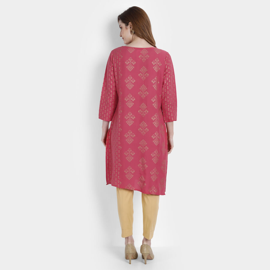 Printed Straight Kurta, Coral, large image number null