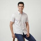 Men's Off-White Cotton Spread Collar Casual Shirt, Off White, small