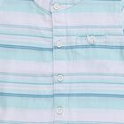 Infants Light Aqua Blue Cotton Half Sleeve Mandarin Collar Casual Shirt, Light Green, small image number null