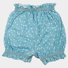 Girls' Aqua Regular Fit Heart Print Bloomer, एक्वा, small