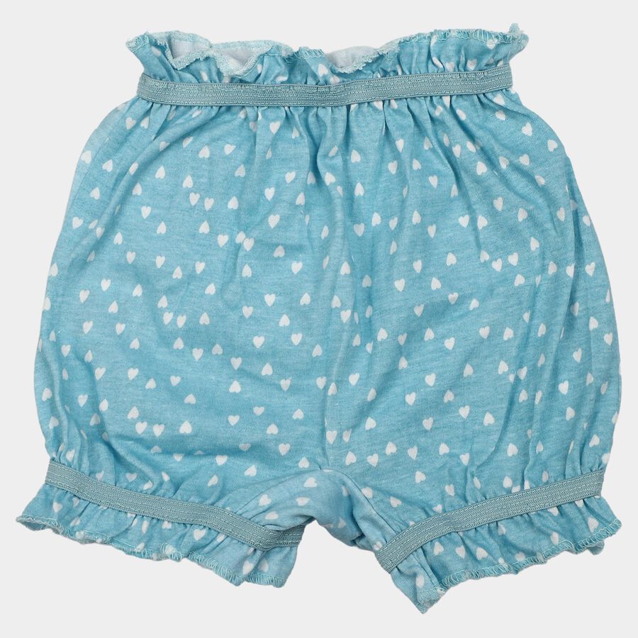 Girls' Aqua Regular Fit Heart Print Bloomer, एक्वा, large