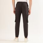 Men's Dark Brown Slim Fit Cargo Joggers, गहरा ग्रे, small image number null
