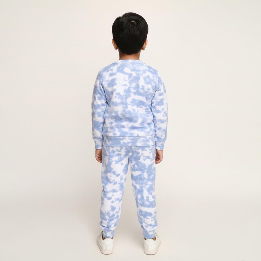 Boys' Light Blue Round Neck Cartoon Printed Baba Suit, हल्का नीला, large image number null