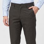 Men's Black Slim Fit Checked Formal Trousers, Black, small