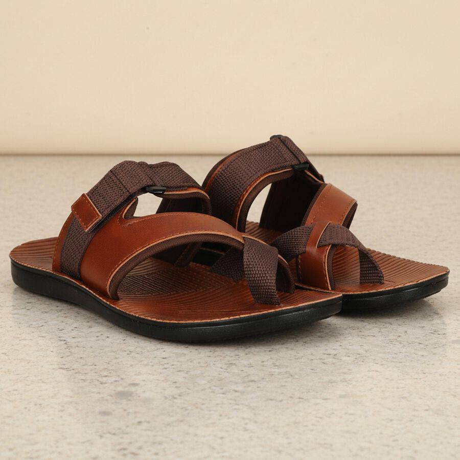 Men's Sandal, भूरा, large