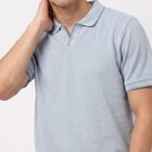 Men's Light Blue Polo Neck Polo T-Shirt, Light Blue, small