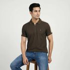 Men's Olive Green Collared Casual T-Shirt, Olive, small
