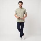 Men's Sage Green Spread Collar Shirt, Light Green, small