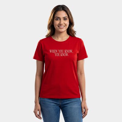 Women's Pink Round Neck Graphic Printed T-Shirt