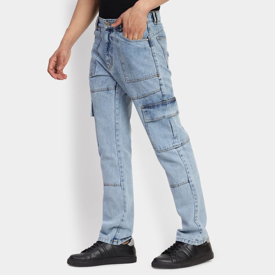 Men's 100% Cotton Jeans, Light Blue, large image number null