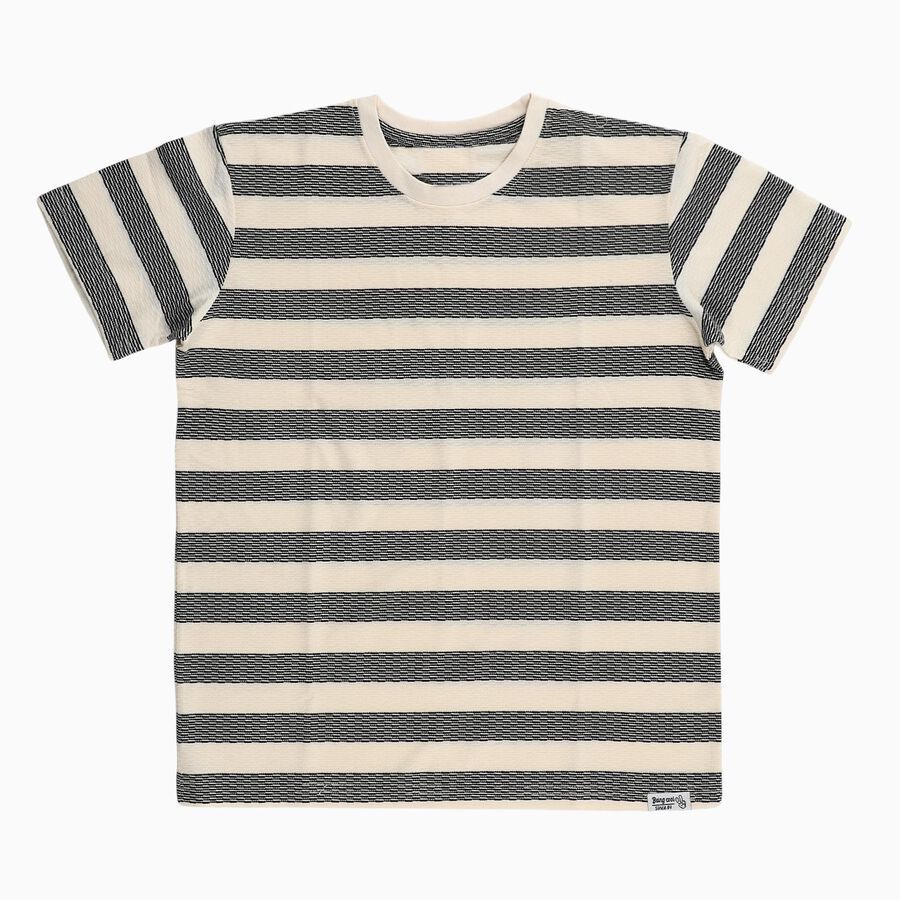 Boys Black and White Crew Neck Casual Half Sleeve T-Shirt, Black, large