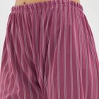 Women's Deep Berry Striped Relaxed Fit Full-Length Pyjama, Pink, small image number null