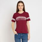 Ladies' 100% Cotton Round Neck T-Shirt, वाइन, small image number null