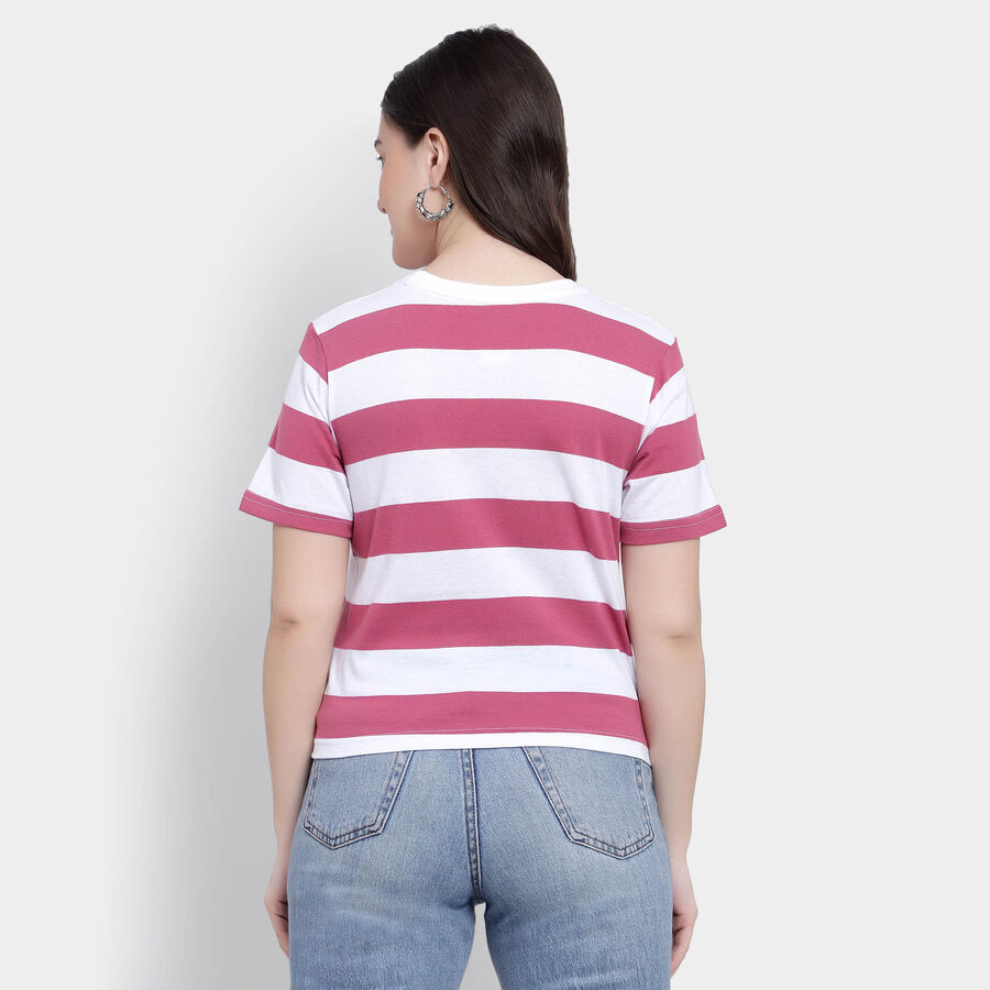 Round Neck T-Shirt, बैंगनी, large image number null