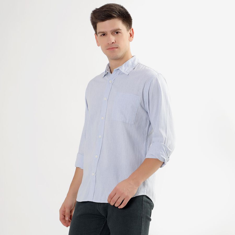 Men's Light Blue Regular Collar Casual Shirt, Light Blue, large image number null