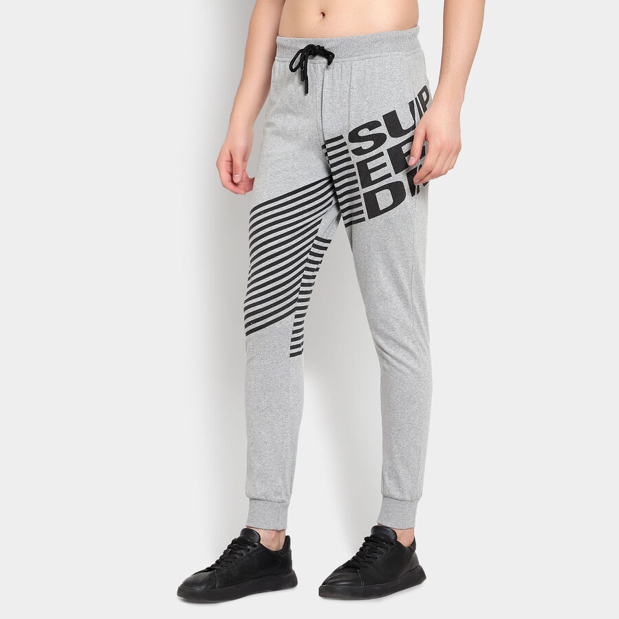 Solid Track Pants, Melange Mid Grey, large image number null