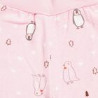 Infants Light Pink Penguin Printed Elastic Waist Pyjama, गुलाबी, small image number null