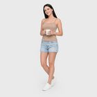 Women's Brown Cotton Scoop Neck Camisole Slip, Brown, small
