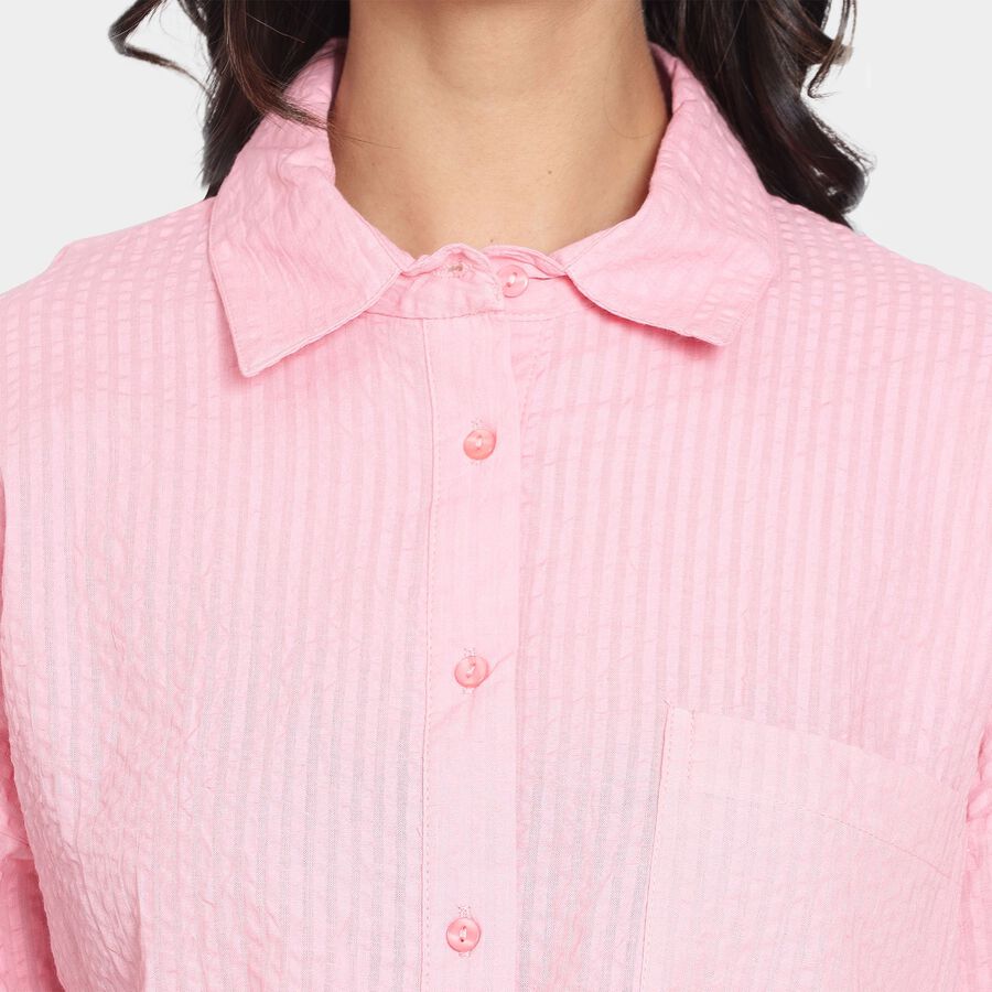 Ladies' 100% Cotton Shirt, Pink, large image number null
