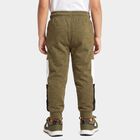 Boys Olive Green Jogger Colorblocked Pyjama, Olive, small
