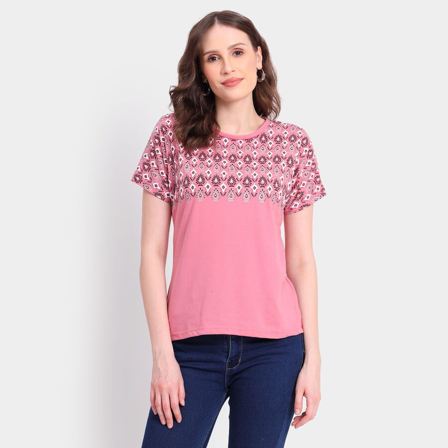 Ladies' Round Neck T-Shirt, Purple, large image number null