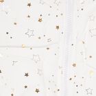 Girls' White High Neck Star Print Puffer Jacket, White, small image number null