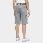 Boys Light Grey Regular Fit Printed Elastic Waist Bermuda Shorts, Light Grey, small