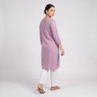Women's Lilac V-Neck Embroidered Kurta, Lilac, small