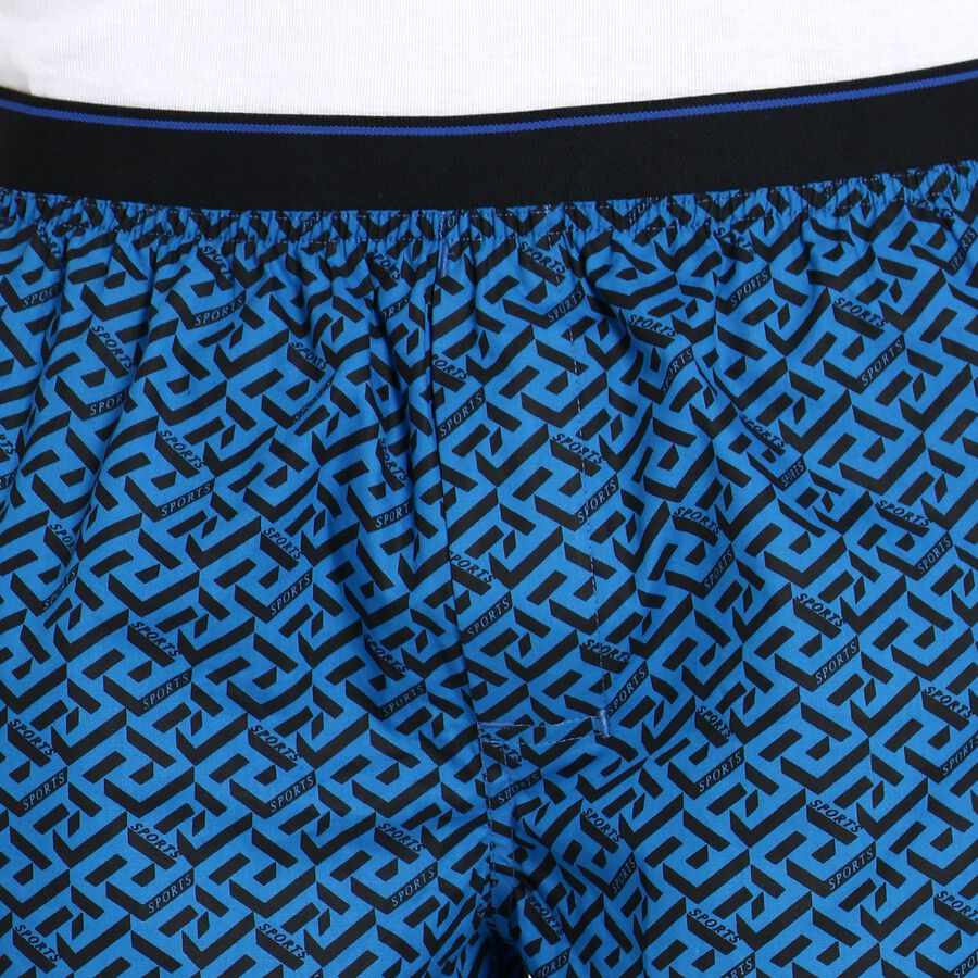 Men's 100% Cotton Boxers, गहरा नीला, large