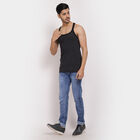 Cotton Solid Sleeveless Gym T-Shirt, Dark Grey, small image number null