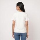 Women's White Round Neck Regular T-Shirt, White, small